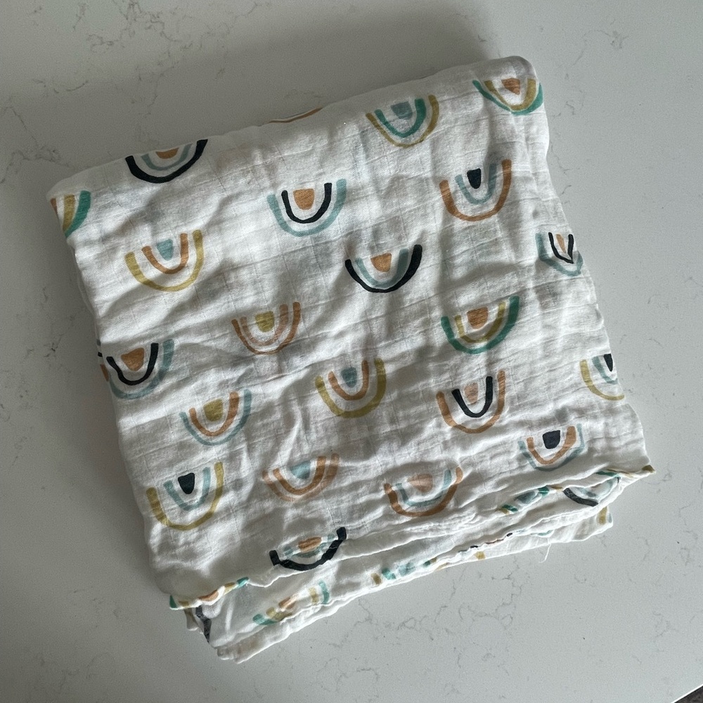LouLou Lollipop Rainbow Baby Swaddle Blanket